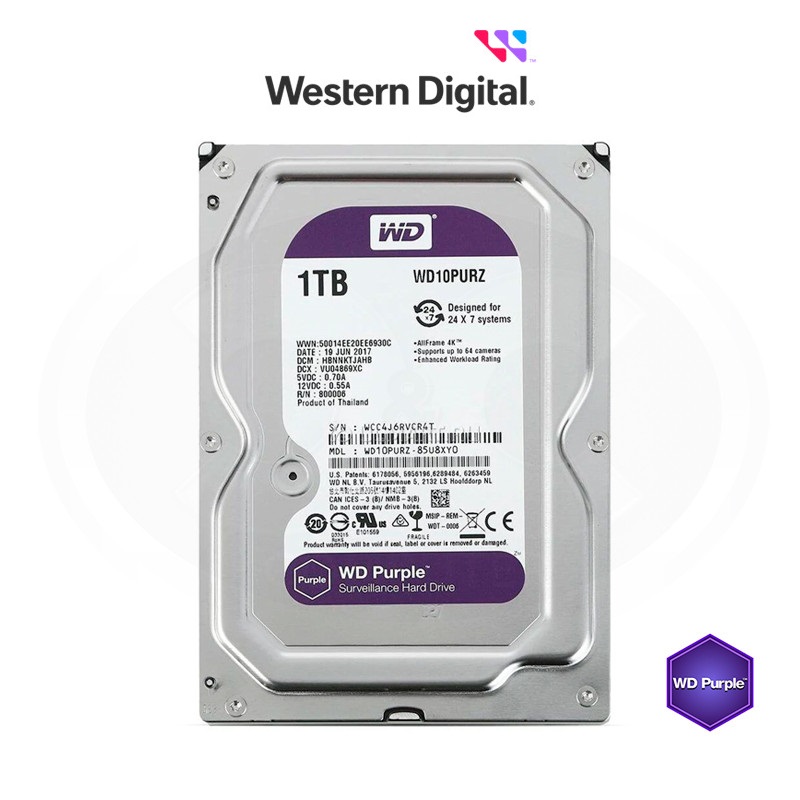 WD DISCO DURO PURPLE 1TB HDD SURVEILLANCE HARD DISK HDD1TB