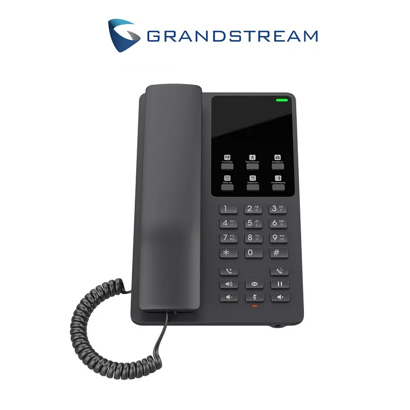 GRANDSTREAM TELEFONO IP NEGRO SIP PARA HOSPITALES Y HOTELES CON 2 CUENTAS SIP/LINEAS; ALTAVOZ HD EN CADA AURICULAR; 10 TECLAS DE MARCACIÓN RÁPIDA Y 6 PROGRAMABLES; COMPATIBLE CON GDMS GHP621