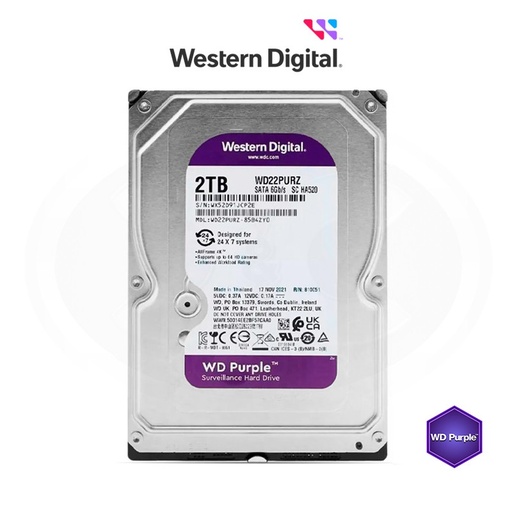 WD DISCO DURO PURPLE 2TB HDD SURVEILLANCE HARD DISK HDD2TB