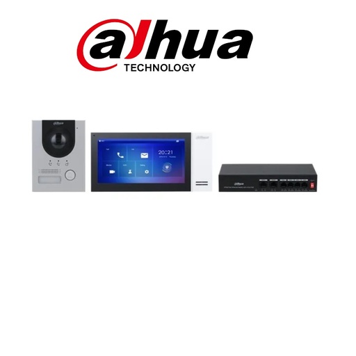 KIT VIDEO PORTERO IP FHD P/ DEPARTAMENTO, INC SWITCH POE DHI-KTP01L-S - DAHUA