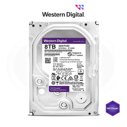 WD DISCO DURO PURPLE 8TB HDD SURVEILLANCE HARD DISK HDD8TB