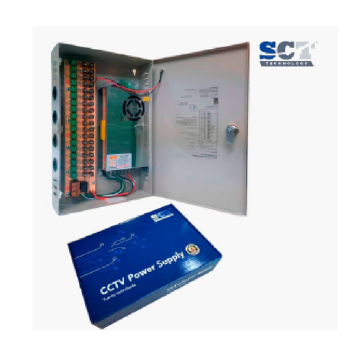 FUENTE CENTRALIZADA PLACA PRINCIPAL DE FI-BRA DE VIDRIO 360W-18CH12V-30.0A / MARCA SCT SCT-FC360-12